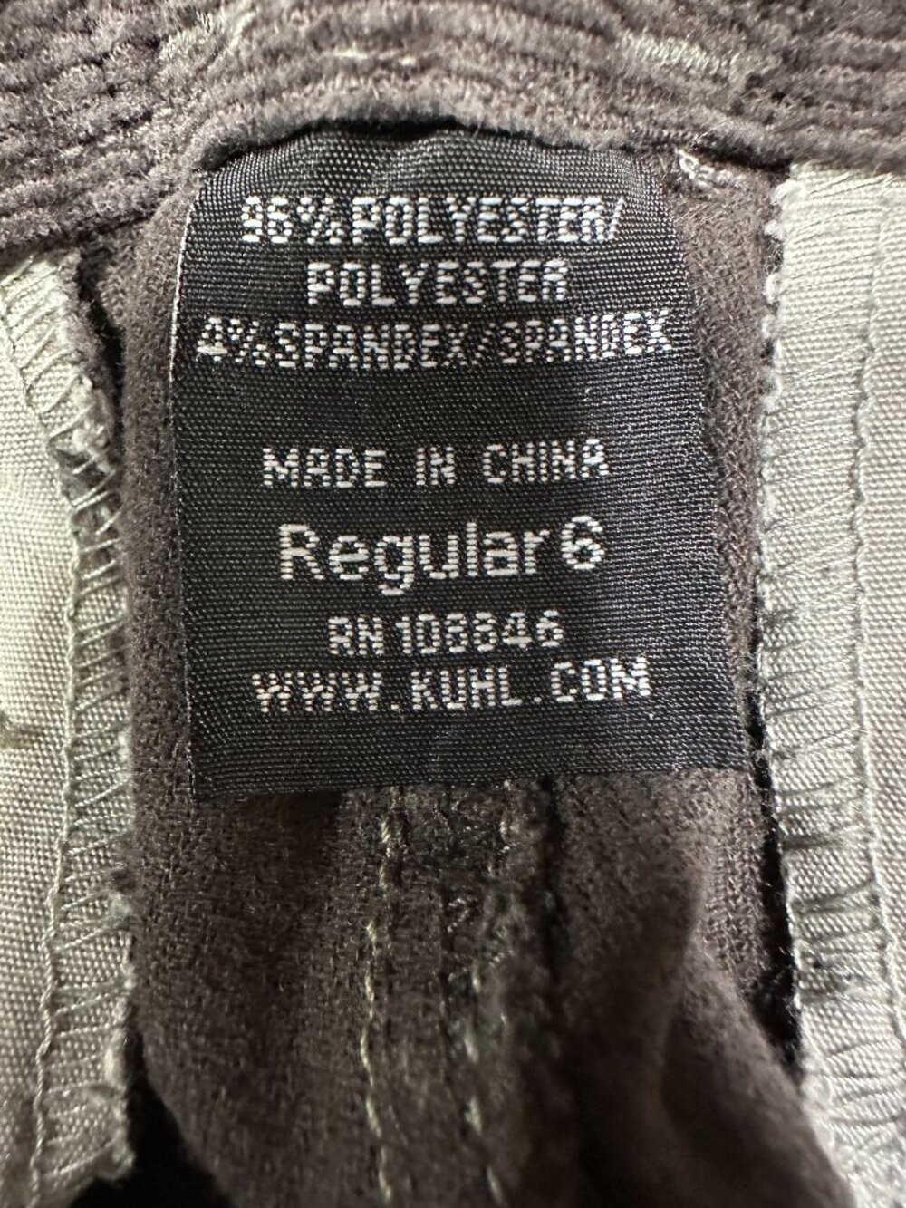 Kuhl Pants Womens 6 Brown Corduroy Stretch Straight Leg Zip Back Pockets Logo - Picture 5 of 8